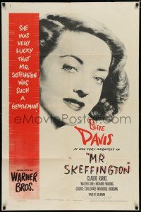 8e592 MR. SKEFFINGTON 1sh '44 Bette Davis, Rains, a woman is beautiful only when she is loved!