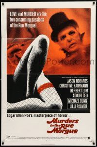 8e596 MURDERS IN THE RUE MORGUE 1sh '71 Edgar Allan Poe, sexy legs in fishnet stockings!