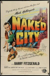 8e602 NAKED CITY 1sh '47 Jules Dassin & Mark Hellinger's New York film noir classic!
