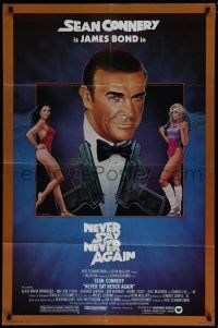 8e610 NEVER SAY NEVER AGAIN 1sh '83 art of Sean Connery as James Bond 007 by Obrero!