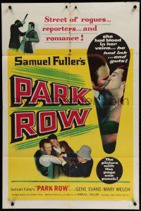 8e656 PARK ROW 1sh '52 Sam Fuller, Mary Welch had blood in her veins, Gene Evans had ink in his!
