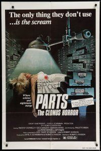 8e657 PARTS: THE CLONUS HORROR 1sh '78 science & nightmare, art of sexy girl on autopsy table!