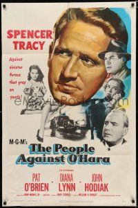 8e660 PEOPLE AGAINST O'HARA 1sh '51 Spencer Tracy against sinister forces that prey on youth!