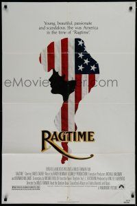 8e696 RAGTIME 1sh '81 James Cagney, Pat O'Brien, cool patriotic American flag art!