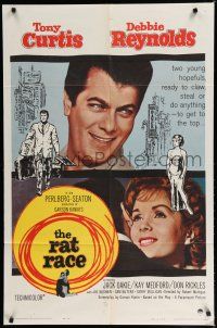 8e702 RAT RACE 1sh '60 Debbie Reynolds & Tony Curtis will do anything to get to the top!