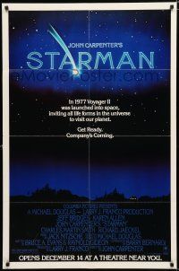 8e821 STARMAN advance 1sh '84 John Carpenter, get ready, company's coming!
