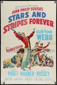 8e822 STARS & STRIPES FOREVER 1sh '53 Clifton Webb as band leader & composer John Philip Sousa!