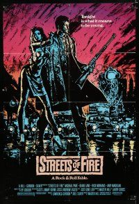 8e830 STREETS OF FIRE 1sh '84 Walter Hill directed, Michael Pare, Diane Lane cool art!