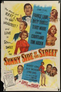 8e836 SUNNY SIDE OF THE STREET 1sh '51 Frankie Laine, Billy Daniels & Terry Moore!