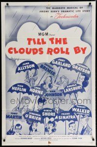 8e880 TILL THE CLOUDS ROLL BY 1sh R62 great art of 13 all-stars with umbrellas by Al Hirschfeld!