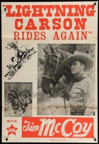 8e882 TIM MCCOY stock 1sh '40s art of classic cowboy on his horse & holding two guns + photo!