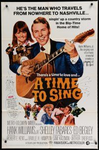 8e884 TIME TO SING 1sh '68 Hank Williams Jr. playing guitar, Shelley Fabares, country music!