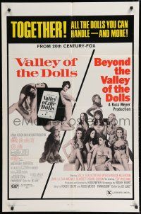 8e921 VALLEY OF THE DOLLS/BEYOND THE VALLEY OF THE DOLLS 1sh '71 Russ Meyer, sex double-billc