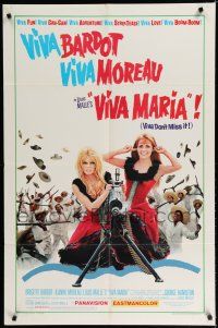 8e934 VIVA MARIA 1sh '66 Louis Malle, sexiest French babes Brigitte Bardot & Jeanne Moreau!