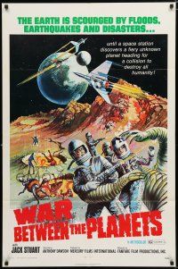 8e942 WAR BETWEEN THE PLANETS 1sh '71 Earth is scourged by floods, earthquakes & disasters!