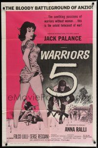 8e948 WARRIORS FIVE 1sh '62 Leopoldo Savona, Jack Palance, The incredible Anna Ralli!