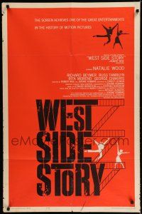 8e958 WEST SIDE STORY 1sh '61 classic musical, Natalie Wood, Richard Beymer, rare pre-awards poster!