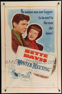 8e975 WINTER MEETING 1sh '48 Bette Davis was never happier to be next to Jim Davis!