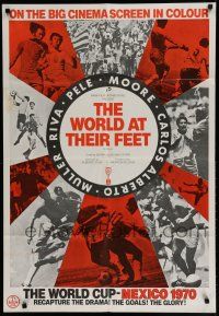 8e984 WORLD AT THEIR FEET 1sh '70 cool sports soccer images from 1970 World Cup, Pele!