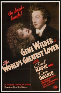 8e987 WORLD'S GREATEST LOVER style A teaser 1sh '77 Dom DeLuise, romantic Gene Wilder, great image!