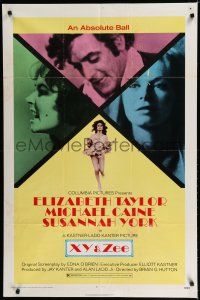 8e990 X Y & ZEE 1sh '71 Elizabeth Taylor, Michael Caine, Susannah York, Zee & Co.