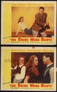 8f881 BRIDE WORE BOOTS 2 LCs '46 Robert Cummings, Barbara Stanwyck, directed by Irving Pichel!