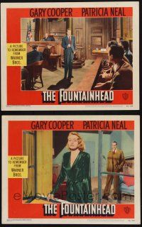8f903 FOUNTAINHEAD 2 LCs '49 Gary Cooper & Patricia Neal in Ayn Rand's Objectivist classic!