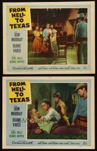 8f905 FROM HELL TO TEXAS 2 LCs '58 Henry Hathaway, Don Murray w/rifle, Diane Varsi!
