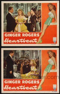8f913 HEARTBEAT 2 LCs '46 border art of super sexy Ginger Rogers, Aumont, Menjou!