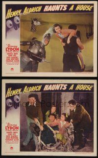 8f914 HENRY ALDRICH HAUNTS A HOUSE 2 LCs '43 Jimmy Lydon, wacky horror comedy images!