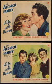 8f934 LIFE WITH HENRY 2 LCs '40 cool images of Jackie Cooper, Eddie Bracken & Leila Ernst!