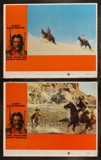 8f951 OUTLAW JOSEY WALES 2 LCs '76 Clint Eastwood on horseback is an army of one, cool images!