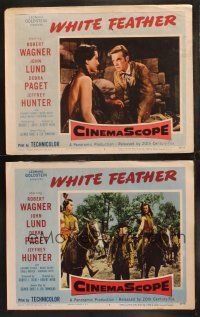 8f995 WHITE FEATHER 2 LCs '55 Robert Wagner & Native American Debra Paget!