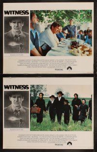 8f501 WITNESS 8 English LCs '85 cop Harrison Ford in Amish country, directed by Peter Weir!