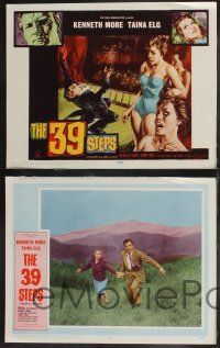 8f026 39 STEPS 8 LCs '60 Kenneth More, Taina Elg, English crime thriller, cool tc art!