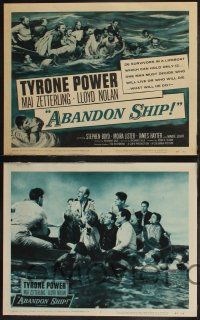 8f028 ABANDON SHIP 8 LCs '57 Tyrone Power & 25 survivors in a lifeboat which can hold only 12!