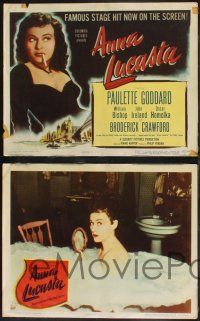 8f040 ANNA LUCASTA 8 LCs '49 great super close up of sexy prostitute Paulette Goddard smoking!