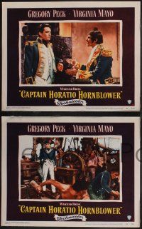 8f647 CAPTAIN HORATIO HORNBLOWER 4 LCs '51 sailor Gregory Peck & pretty Virginia Mayo!