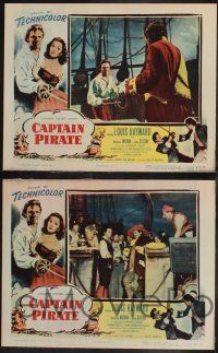 8f768 CAPTAIN PIRATE 3 LCs '53 Louis Hayward, Patricia Medina, sequel to Captain Blood!