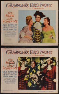 8f648 CASANOVA'S BIG NIGHT 4 LCs '54 great images of Bob Hope & sexy Joan Fontaine, Basil Rathbone!