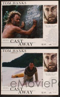 8f098 CAST AWAY 8 LCs '00 Tom Hanks stranded alone on a desert island, Helen Hunt, Robert Zemeckis!