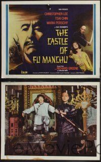 8f099 CASTLE OF FU MANCHU 8 LCs '72 Asian villain Christopher Lee, directed by Jess Franco!