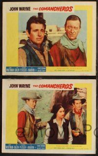8f111 COMANCHEROS 8 LCs '61 cowboy John Wayne, Stuart Whitman, directed by Michael Curtiz!