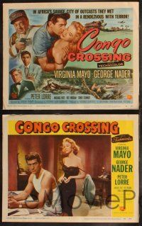 8f116 CONGO CROSSING 8 LCs '56 Peter Lorre w/sexy Virginia Mayo & George Nader, great TC art!