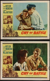 8f123 CRY OF BATTLE 8 LCs '63 Van Heflin, Rita Moreno & James MacArthur in the South Pacific!