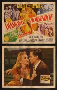 8f139 DIAMOND HORSESHOE 8 LCs '45 great images of dancer Betty Grable, Dick Haymes & Phil Silvers!
