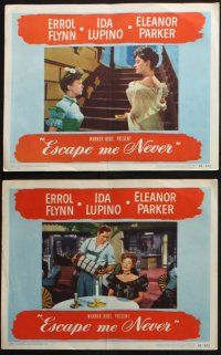 8f601 ESCAPE ME NEVER 5 LCs '48 Errol Flynn was a liar you loved, Ida Lupino, Eleanor Parker