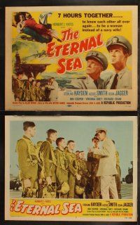 8f159 ETERNAL SEA 8 LCs '55 art of Sterling Hayden as Admiral John Hoskins with sexy Alexis Smith!