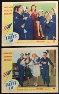 8f568 FLEET'S IN 6 LCs '42 pretty Dorothy Lamour & sailors William Holden & Bracken!