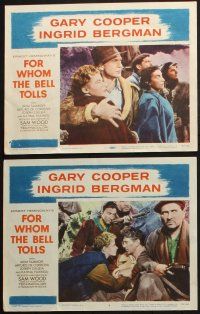 8f570 FOR WHOM THE BELL TOLLS 6 LCs R57 Gary Cooper & Ingrid Bergman, Ernest Hemingway!